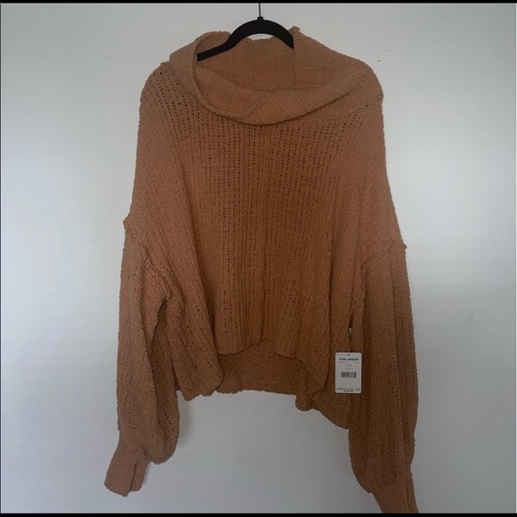 NWT Free People Be Yours Bishop Sweater in colour Camel - Picture 12 of 15